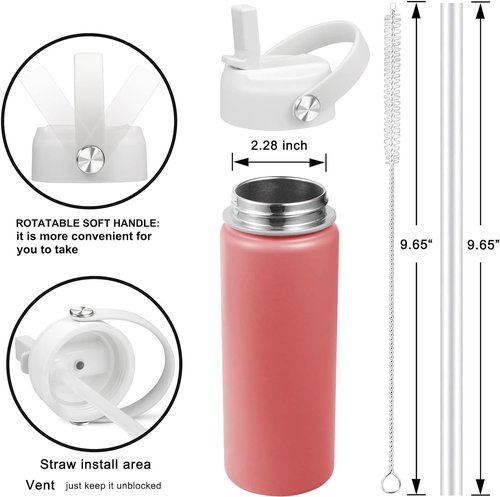 Hydro Flask Flex Straw Lid - Replacement Cap for 20/32/40 oz Wide Mouth Water Bottles | Convenient Handle