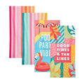 Dock & Bay Beach Towel - Quick Dry, Sand Free - Compact, Lightweight - 100% Recycled - Includes Bag - Party in Pink - Set of 4 - Large (160x90cm, 63x35)