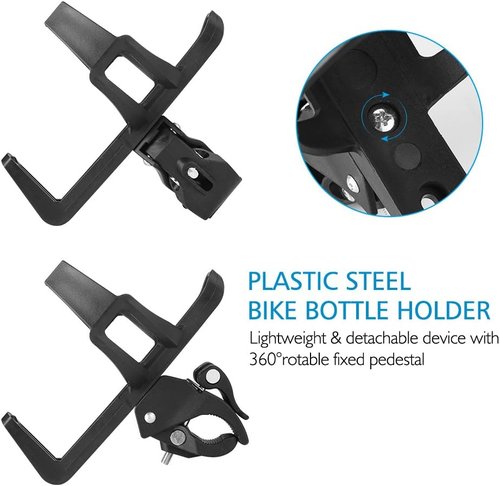 Accmor Bike Water Bottle Holders - 360° Rotatable Design | No Screws, Universal Fit, 2-Pack