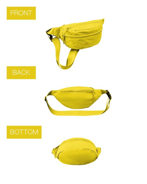 HAUMAUH Fanny Packs Women Men Waist Packs | Bum Bag Bumbag Running Travel Sports Gym Outdoors Urban Commute Festival (Yellow)