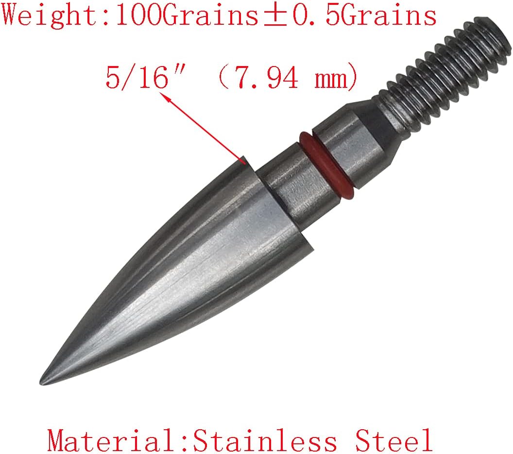 Skiennix Stainless Steel Archery Field Points - Precision Tips in Multiple Diameters & Weights (12 Pack)