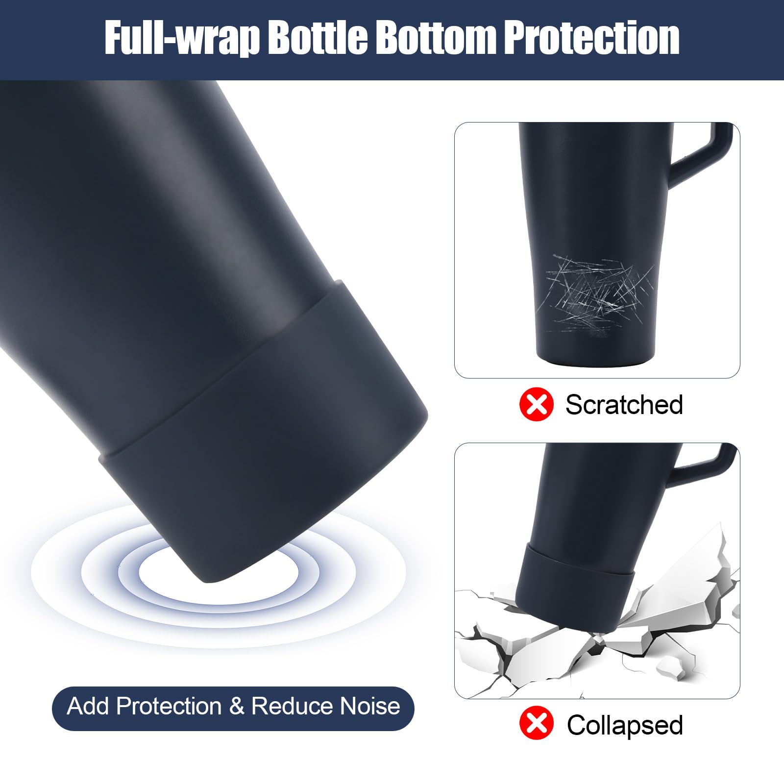 kapiado Boot for Brumate Era 30 oz and 40 oz Bottle Bottom Protective Silicone Sleeve (Black)
