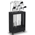 Silipull 27 Hole Golf Club Stand Holder Wooden Golf Club Organizer Putter Display Rack with Storage Drawer and Wheel for Indoor Home Office Simulator Garage(Black)