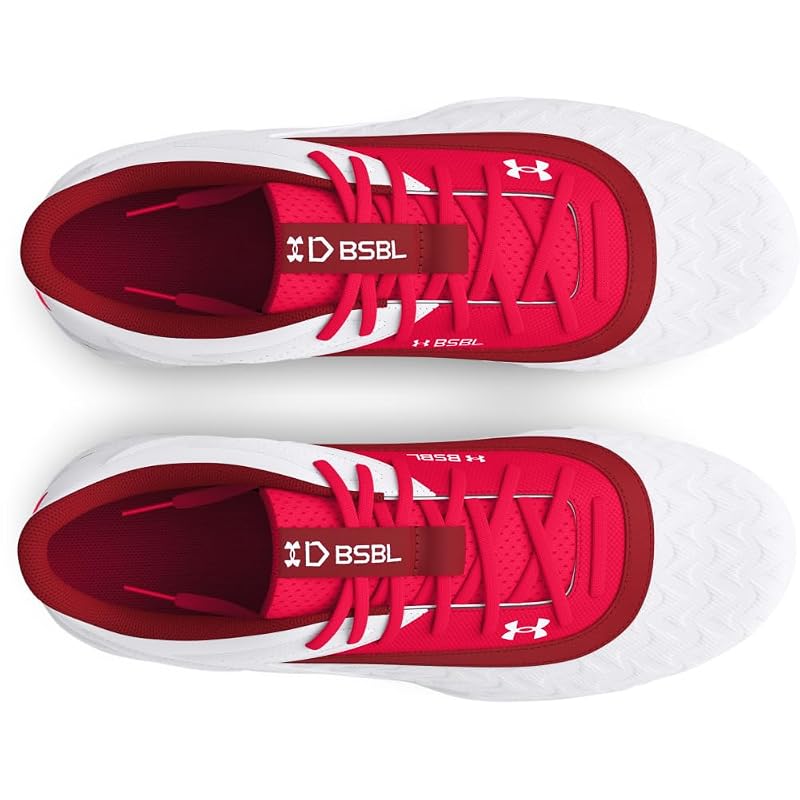 Under Armour Boys' Leadoff Low RM Jr 3.0 Baseball Shoes - 600 Red/White/Red+8 Infant