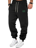 TAFLE Men's Fleece Sweatpants Warm Winter Pants Athletic Drawstring Jogger Pants with Pockets Black