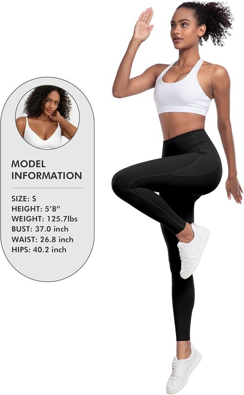 LZYVOO High-Waisted Leggings with Pockets - 6-Pack Soft Tummy Control Yoga Pants for Women