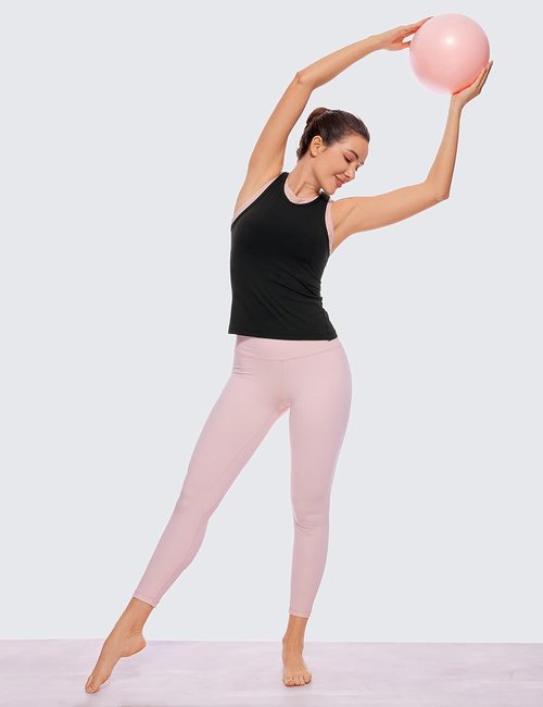 CRZ YOGA High Neck Tank Top for Women - Butterluxe Yoga Camisole | Athletic Sleeveless Gym Shirt
