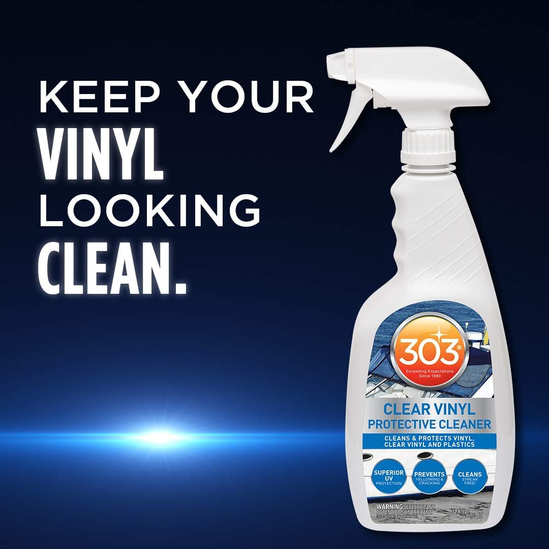 303 Products Marine Clear Protective Cleaner - Superior UV Protection for Vinyl & Plastics | 32oz (Pack of 2)