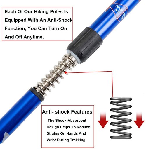 Aihoye Hiking Trekking Poles, 4 Pack Collapsible,Lightweight, Anti Shock, Walking Sticks,Adjustable Hiking Pole for Men and Women