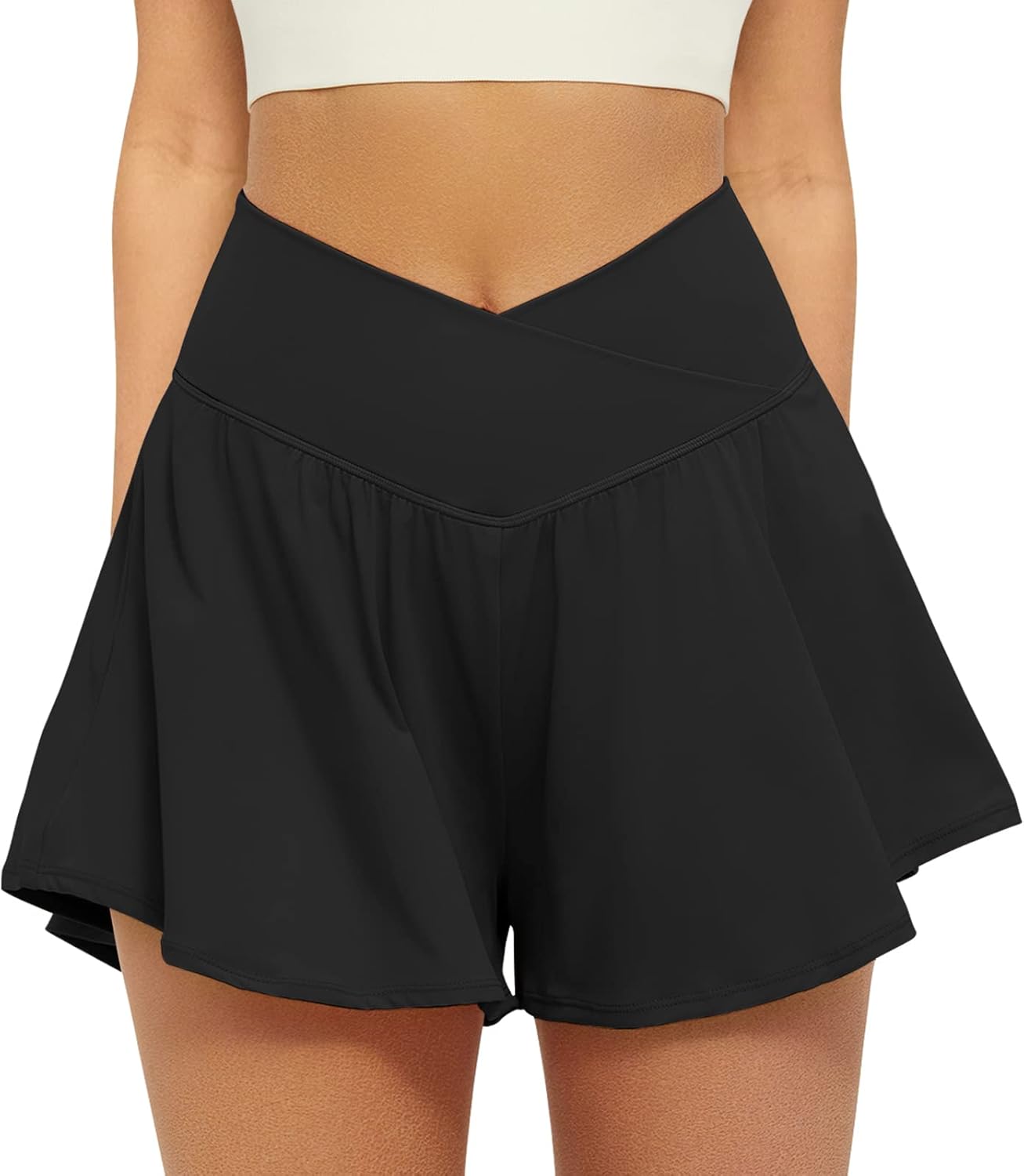 Skiennix Mommy and Me Butterfly Shorts - Crossover Athletic Design for Girls, Size Medium (13-14 Years)