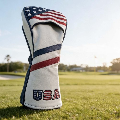 GOOACTION USA Golf Club Driver Cover American Stars and Stripes Flag Synthetic Leather Patriotic Golf Head Covers Protector