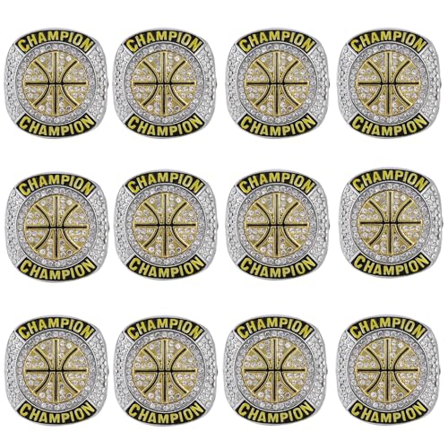 12 Pack Basketball Championship Rings 7-14 MVP Trophy Collectible Gift