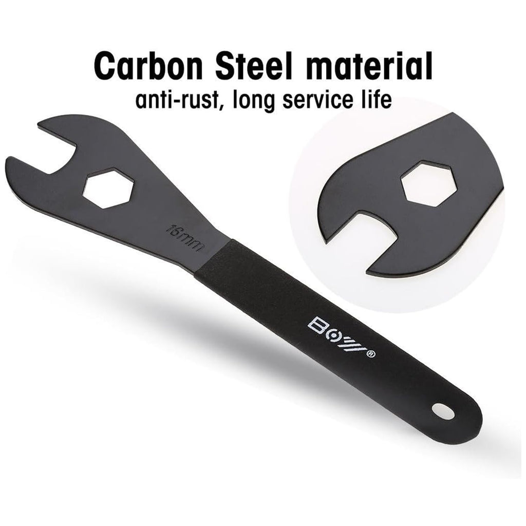 XIAOCUNCN 2MM Thick Low-Profile Bicycle Spanner, Bike Cone Wrench Set Tool, Durable Multi-Function, Carbon Steel, (13-19mm) Bicycle Wheel Hub Axle Nut Install Remover (4 pieces (13,14,15,16))