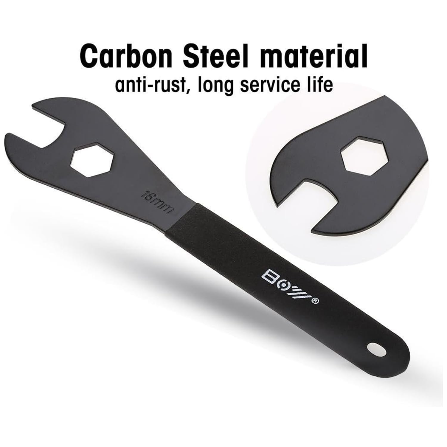 XIAOCUNCN 2MM Thick Low-Profile Bicycle Spanner, Bike Cone Wrench Set Tool, Durable Multi-Function, Carbon Steel, (13-19mm) Bicycle Wheel Hub Axle Nut Install Remover (4 pieces (13,14,15,16))