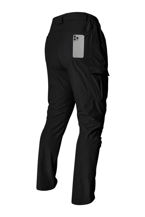 Mens Work Cargo Hiking Pants Waterproof Lightweight Stretch Flex Quick Dry Fishing Camping Travel Outdoor Pants Black 36