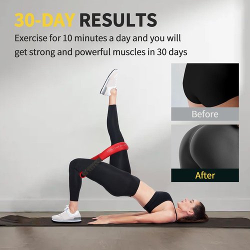 Hip & Core System Set, Resistance Loop Bands Set to Stretch, Core Fitness Glute Workout Bands (3pcs Set and 5 mini Resistance Bands)