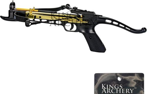 Crossbow Pistol 80 LBS - Self-Cocking Design with Adjustable Sights & Aluminum Arrow Bolts