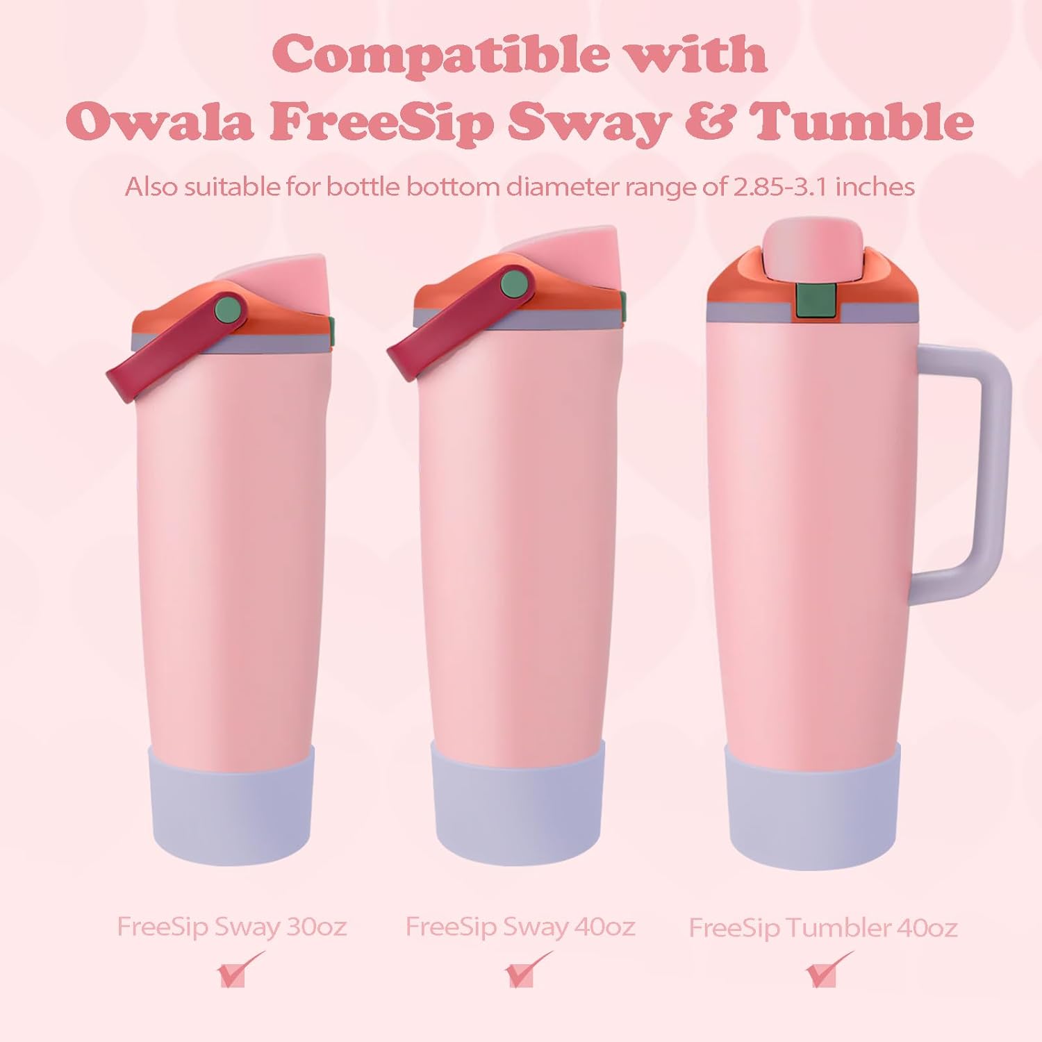 Owala Silicone Boots - Non-Slip, Scratch-Resistant Stability Enhancer for 30oz & 40oz Bottles | Taro Purple - 2 Pack