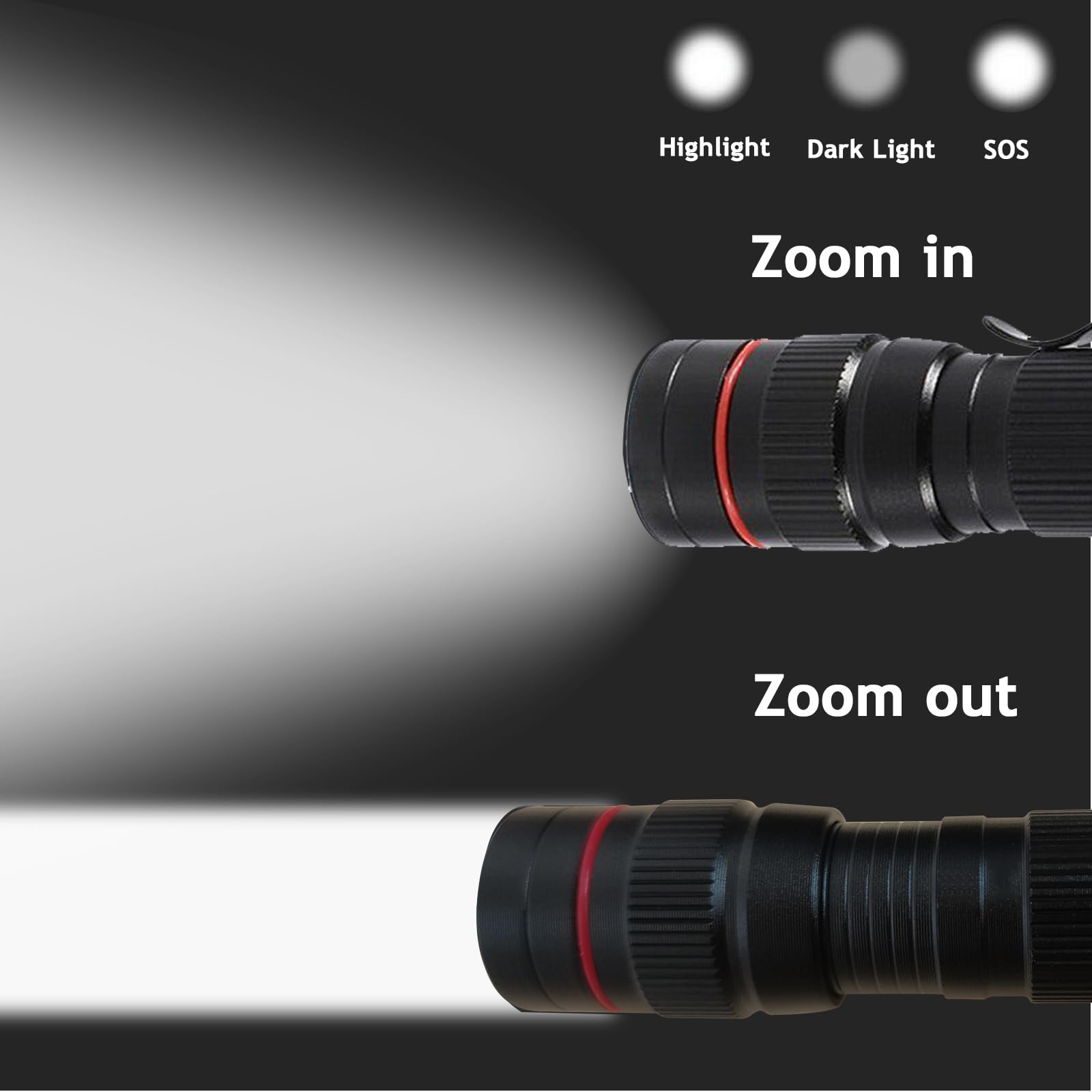 Wrrozz Flashlight Rechargeable 2 Pack, High Lumens LED flahlight, Super Bright Small Flash Light, Mini Pocket Torch, Zoomable Portable Keychain Flashlights for Camping, Emergencies, Travel, Home