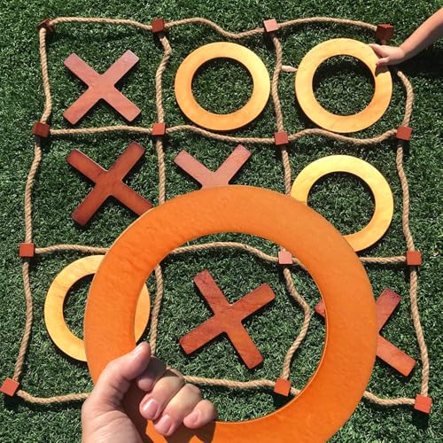 Giant Outdoor Tic Tac Toe Game - 3ft x 3ft Weather-Resistant Lawn Game for Adults & Kids