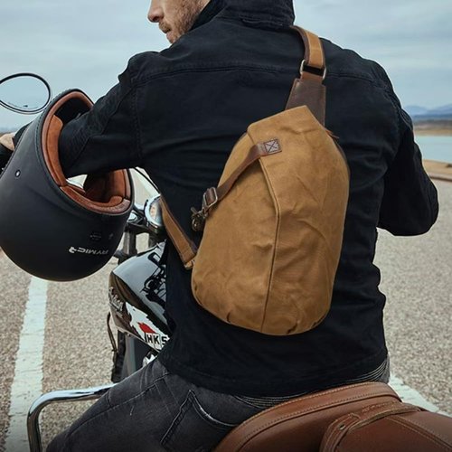 Lmagice Men's Sling Backpack Waxed Canvas Crossbody Bag Casual Daypacks