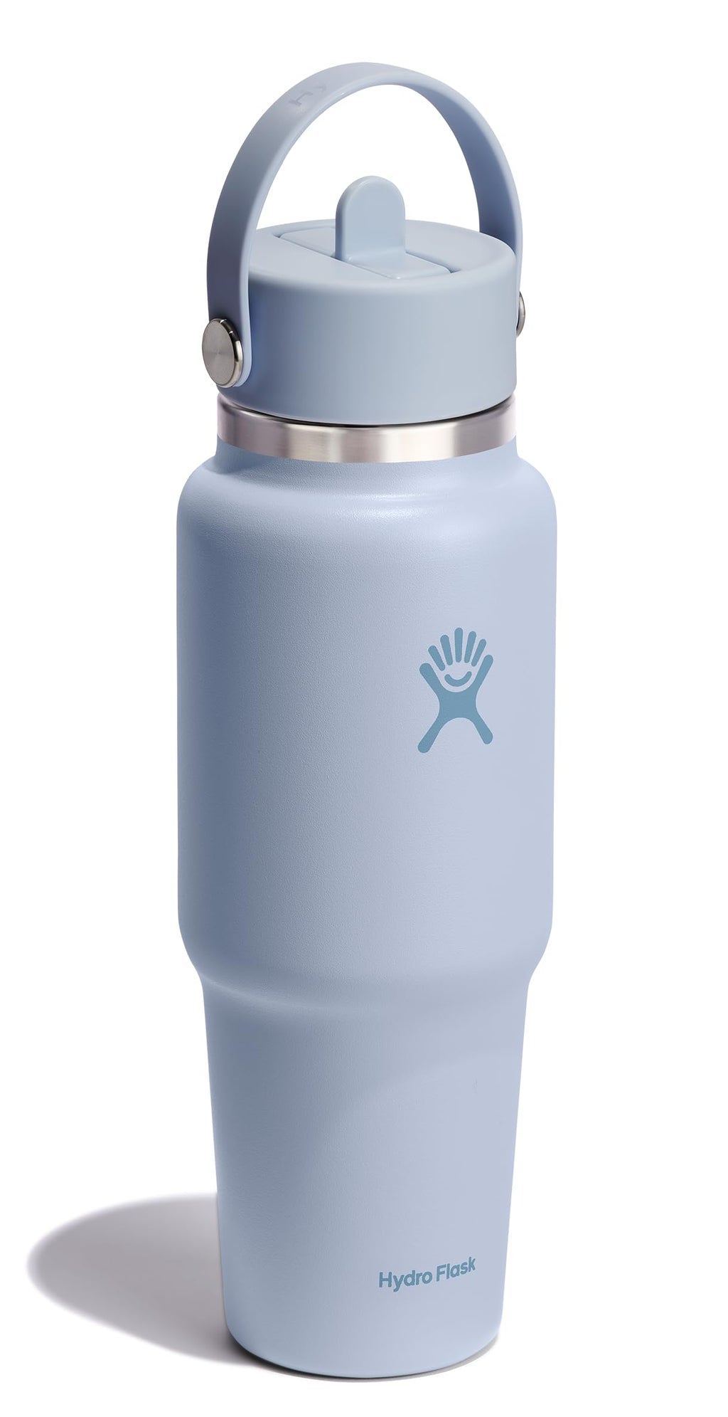 Hydro Flask Travel Water Bottle - Insulated Stainless Steel - Wide Straw Lid, Non Spill, Leakproof in 32 Oz Surf Blue