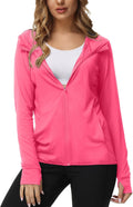 TIHEEN Women's Lightweight UPF 50+ Sun Protection Hoodie Jacket - Full Zip, Long Sleeve with Pockets