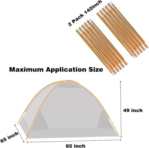 Aluminum Tent Poles - 2 Pack 11.8 ft 7001 Alloy Replacement Bars for Hiking & Camping