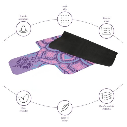 JOOEER Pilates Mat, Non-Slip Foldable Mat for Gym & Fitness, Purple