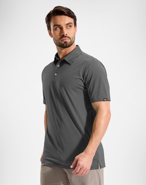 G Gradual Men's Golf Shirt - Moisture-Wicking Dry Fit Performance Polo | Short Sleeve Striped Design