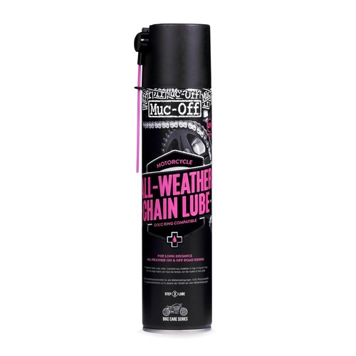 Muc Off All-Weather Motorcycle Chain Lube - Premium 400ml Motorbike Chain Lubricant Spray
