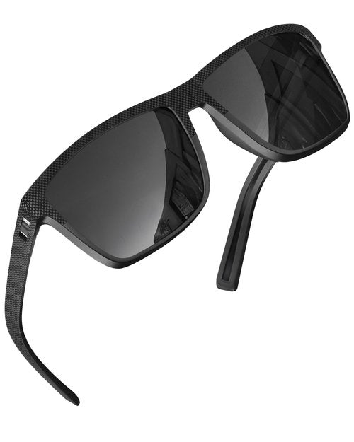 grinderPUNCH Polarized Square Sunglasses for Men Black Designer Polarized Sunglasses Trendy Shades Sunglasses For Men UV 400