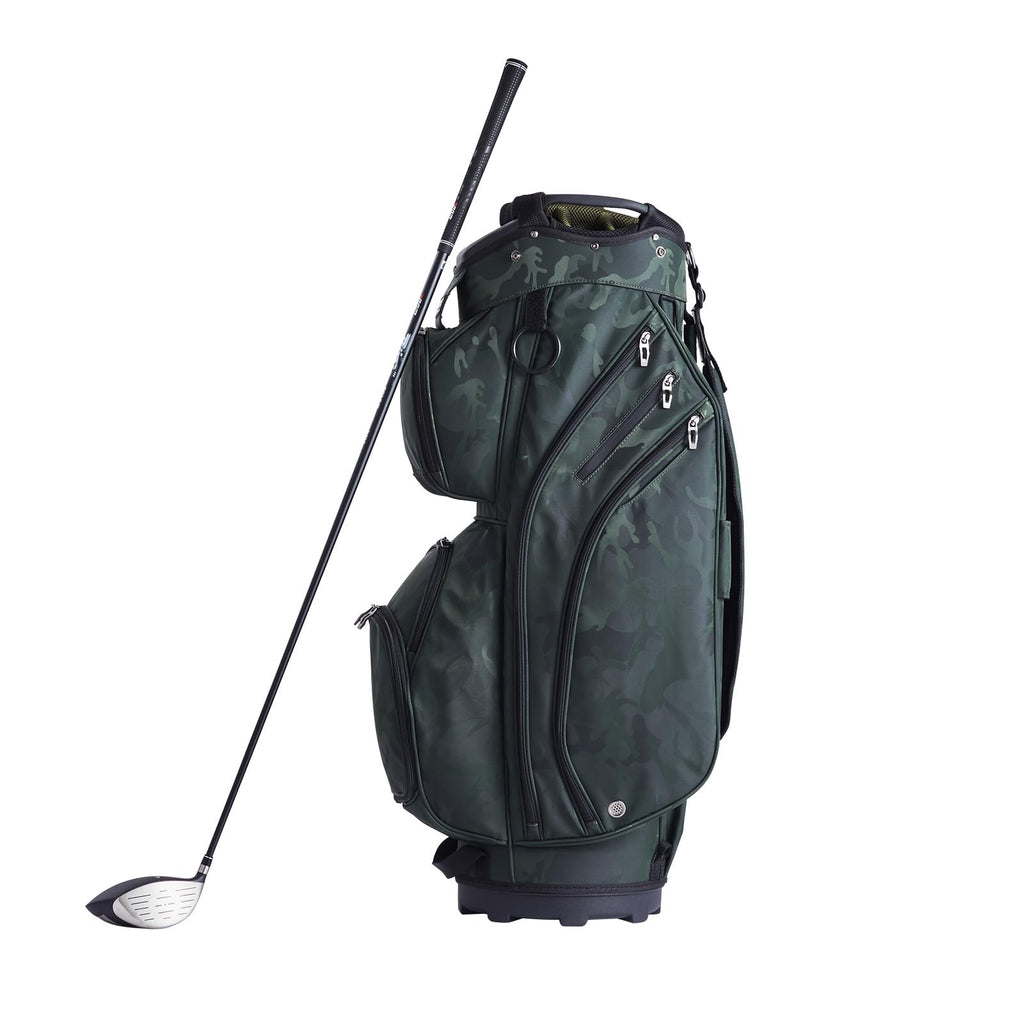VEVOR Golf Cart Bag with 14 Way Organizer Divider Top, Premium Cart Bag with Stand, Durable Golf Bags with Handles & Dust Cover & Detachable Dual Strap for Men & Women (Army Green, 10 Pockets)