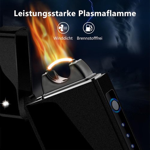 GADATOP Arc Plasma Flame Lighter - USB Rechargeable Windproof Electric Lighter | Matte Black Finish