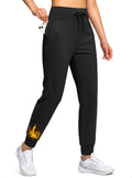 Soothfeel Women's Fleece Lined Joggers Water Resistant High Waisted Sweatpants Winter Warm Thermal Running Hiking Pant Pocket （Black XXL）