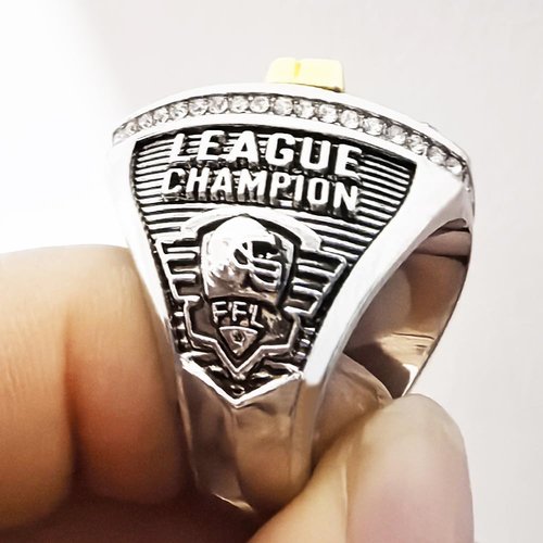 guancrown Fantasy Football Ring 2026 Award Prize Trophy Sports Winner MVP FFL Ring (Ring and Stand, Size 12)