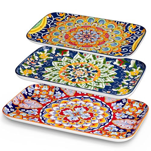vancasso Serving Platters Set of 3, 16"/14"/12" In Rectangular Trays