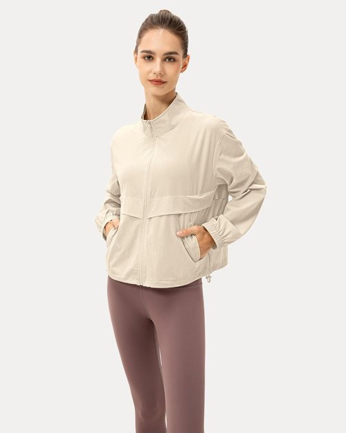 Locachy Women's Athletic Jacket - Lightweight Zip-Up Design for Windproof Sun Protection | Perfect for Workouts