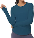 The Gym People Women's Long Sleeve Workout Shirts - Athletic Crewneck Hiking Tops with Thumb Hole