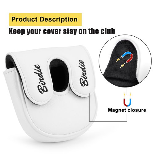 Golf Mallet Putter Head Cover, Magnetic Closure Leather Golf Headcovers Mallet Putter Cover for Golf DF3 Putter Golf Mallet Putter Cover for OZ1 MEZZ 1 MEZZ1 MAX (for DF3 Mallet Putter(Birdie))