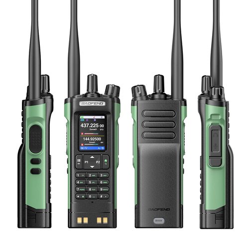 BAOFENG UV-32 10W High Power Long Range Walkie Talkie Bluetooth Programming Multi Band Rechargeable GPS Type-C 1000CH Two Way Ham Radio With 771 and Telescopic Antenna for Family Hunting Hiking