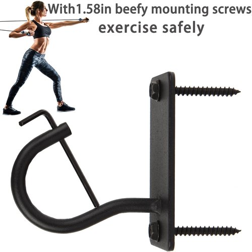 Foxwake Resistance Band Wall Anchors Mount 5 Set with Lock, Gym Workout Band Heavy Duty Steel Wall Hook Bracket Rack for Home Office Training Strength Exercise Stretching Storage