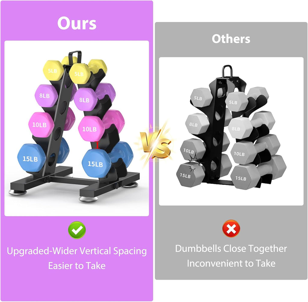 TomCare 6-Tier Dumbbell Rack - A-Frame Weight Storage Stand for Home Gym | Durable Metal Design
