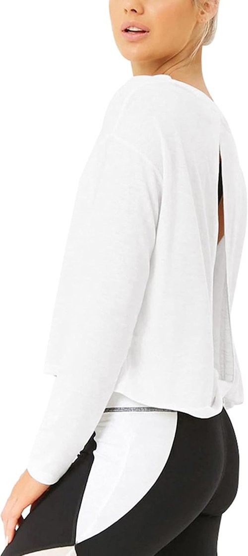 Bestisun Long Sleeve Workout Shirts - Open Back Yoga & Dance Tops for Women | Athletic Apparel