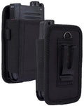 Case for Siyata SD7 Radio, Nakedcellphone Rugged Canvas Pouch Vertical Holster Holder [Metal Clip and Secure Belt Thread Loop Harness] for Rapid Radios - Black