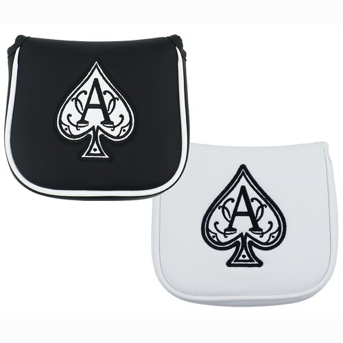 Kimpengofu Golf Club Poker Ace Mallet Putter and Blade Putter Cover Magnetic Closure Synthetic PU Leather Protector Headcovers (Black Square Mallet Putter)