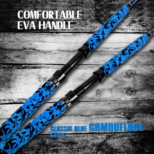Fiblink 7' Saltwater Trolling Fishing Rod 50-80lb 1-Piece Offshore Deep Sea