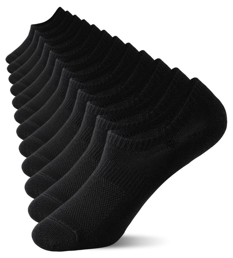 Irisbear Womens No Show Socks Thin Cotton Non Slip Low Cut Socks Black 5-8