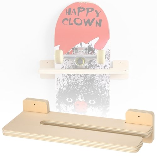 Halloscume 12 Inch Skateboard Wall Mount Holder Single Board Storage Skateboard Wall Display Hanger Holder with Screws Long Board Storage Deck Display for Home Garage(for 1 Boards)