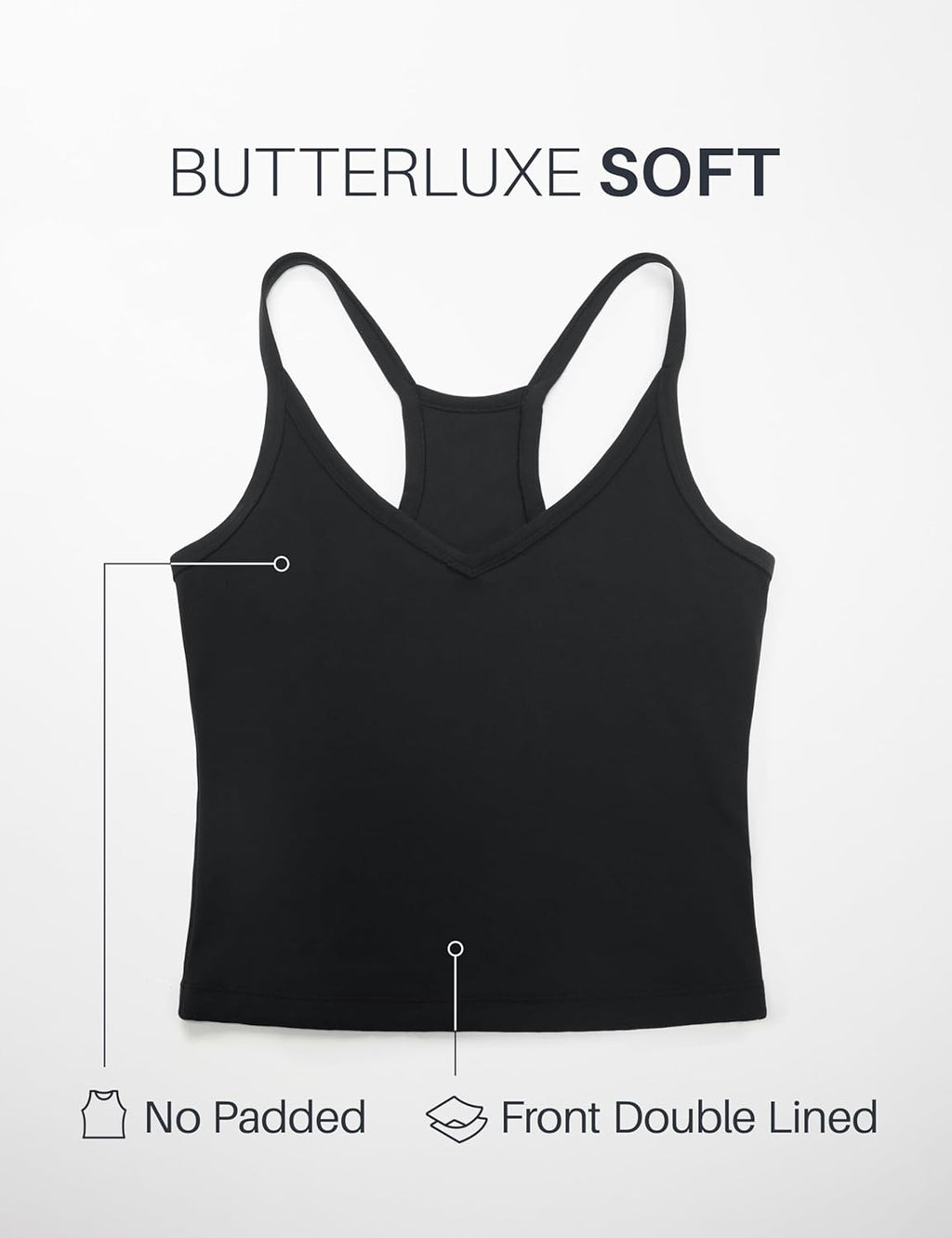 CRZ YOGA Butterluxe Soft V-Neck Tank Top for Women - Comfortable Racerback Sleeveless Camisole